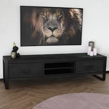 tv kast zwart hout