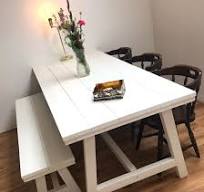 eettafel wit met hout